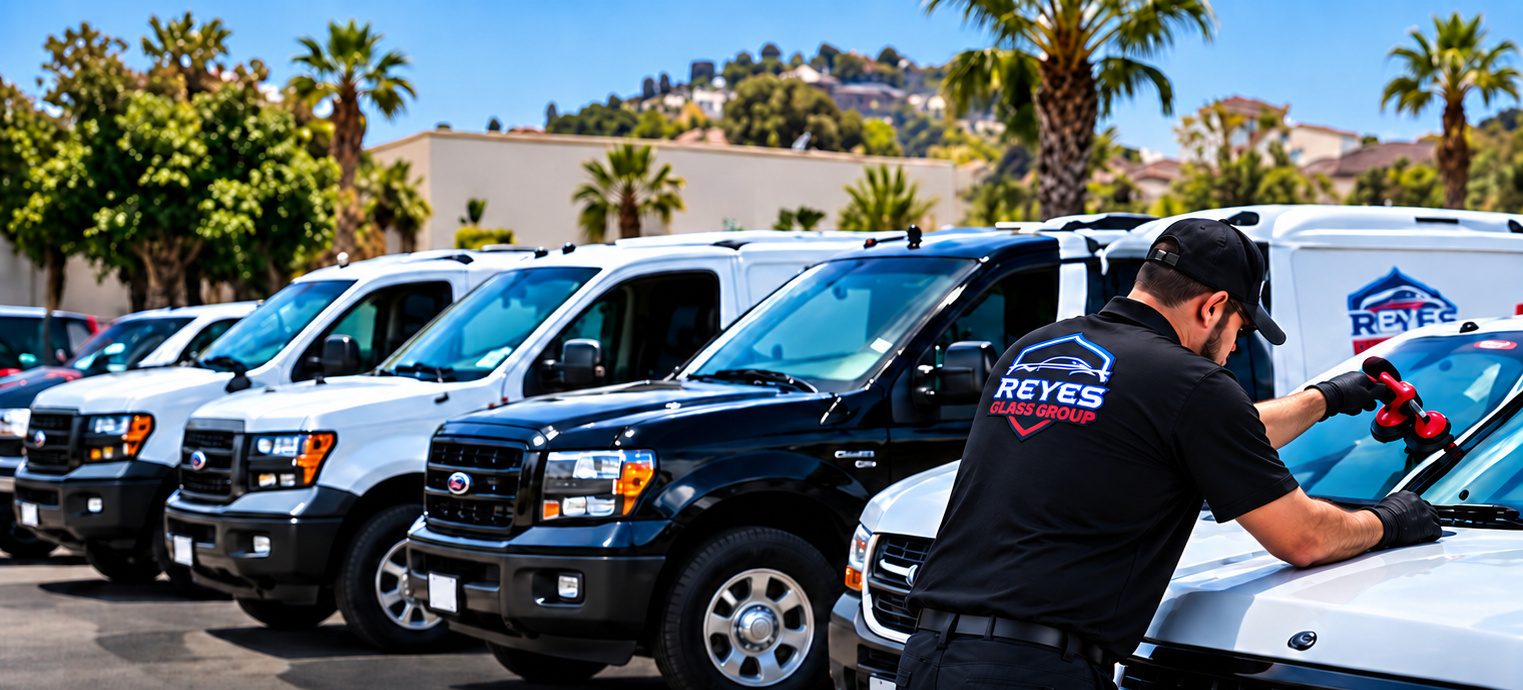 Reyes Glass Group mobile auto glass service vans